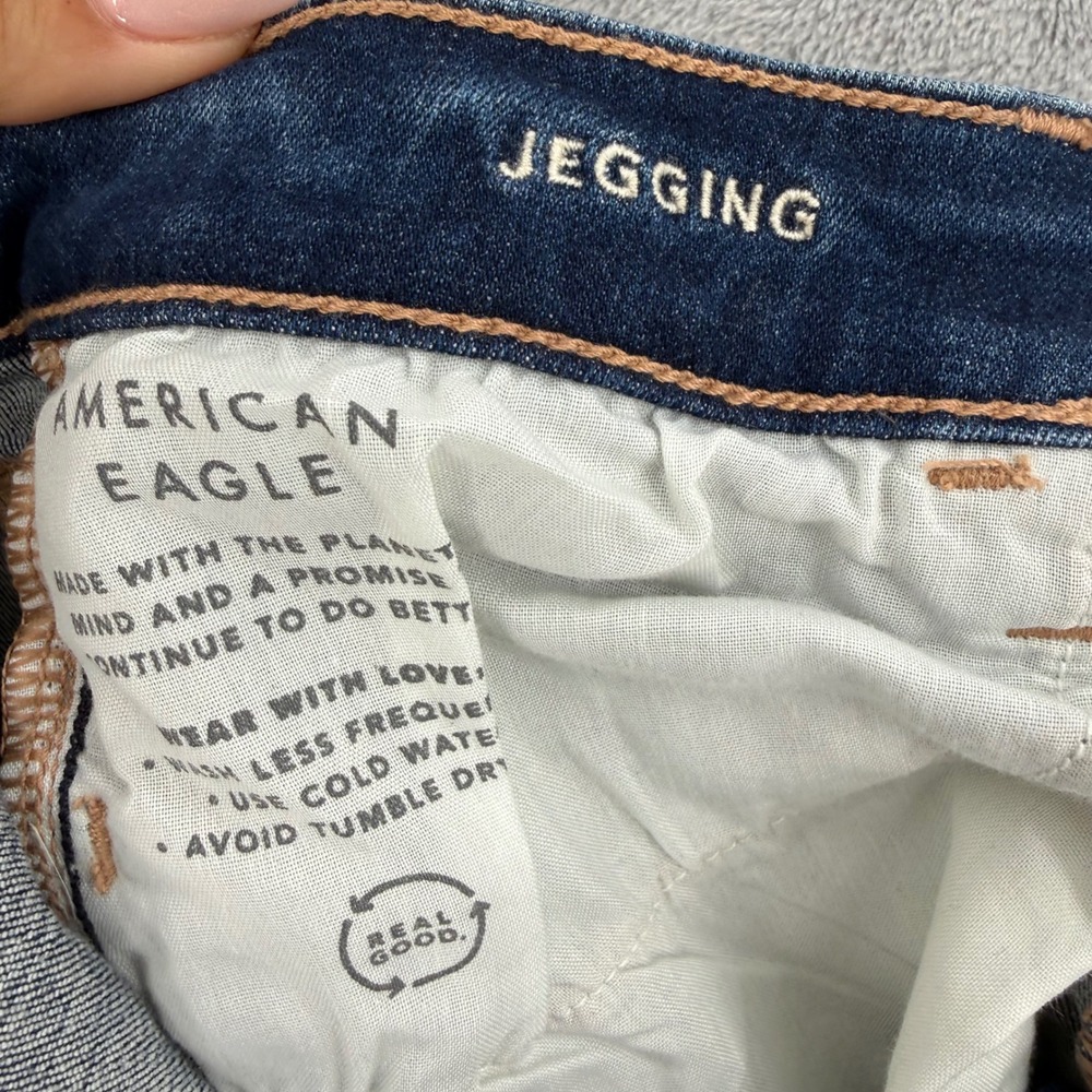 American Eagle Next Level Stretch Distressed Jeggings Skinny Jeans Sz 10 Short - Picture 9 of 16